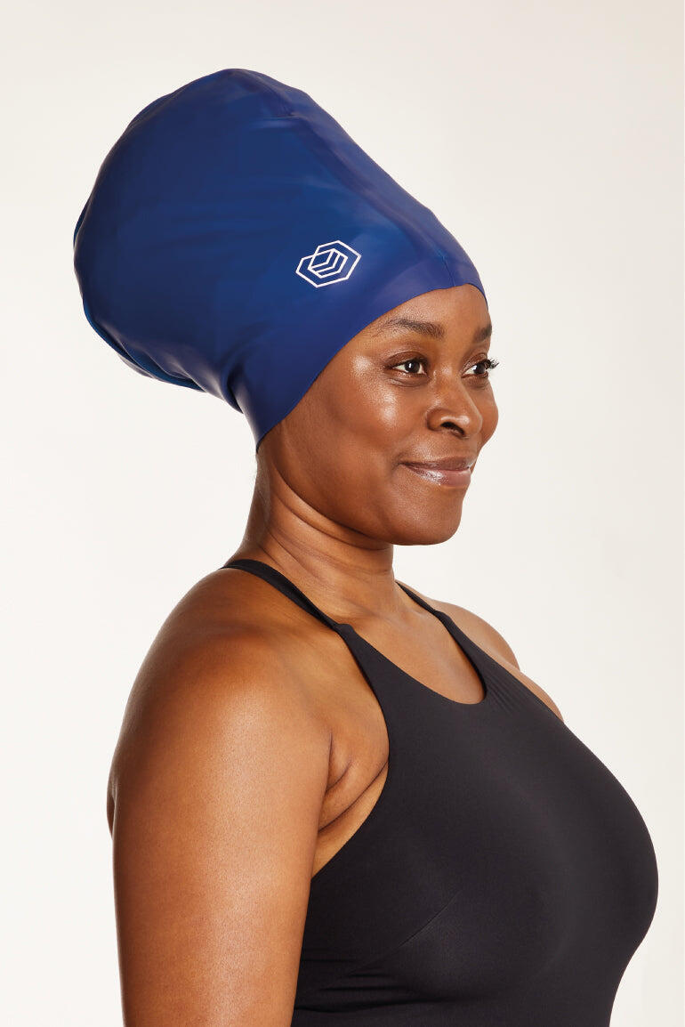 Swim Cap for Long Hair (XXL) - Navy 3/5