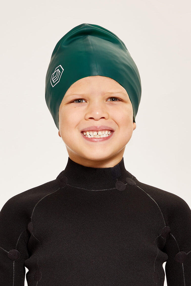 Children's Swim Cap for Long Hair (Medium) - Green 3/5
