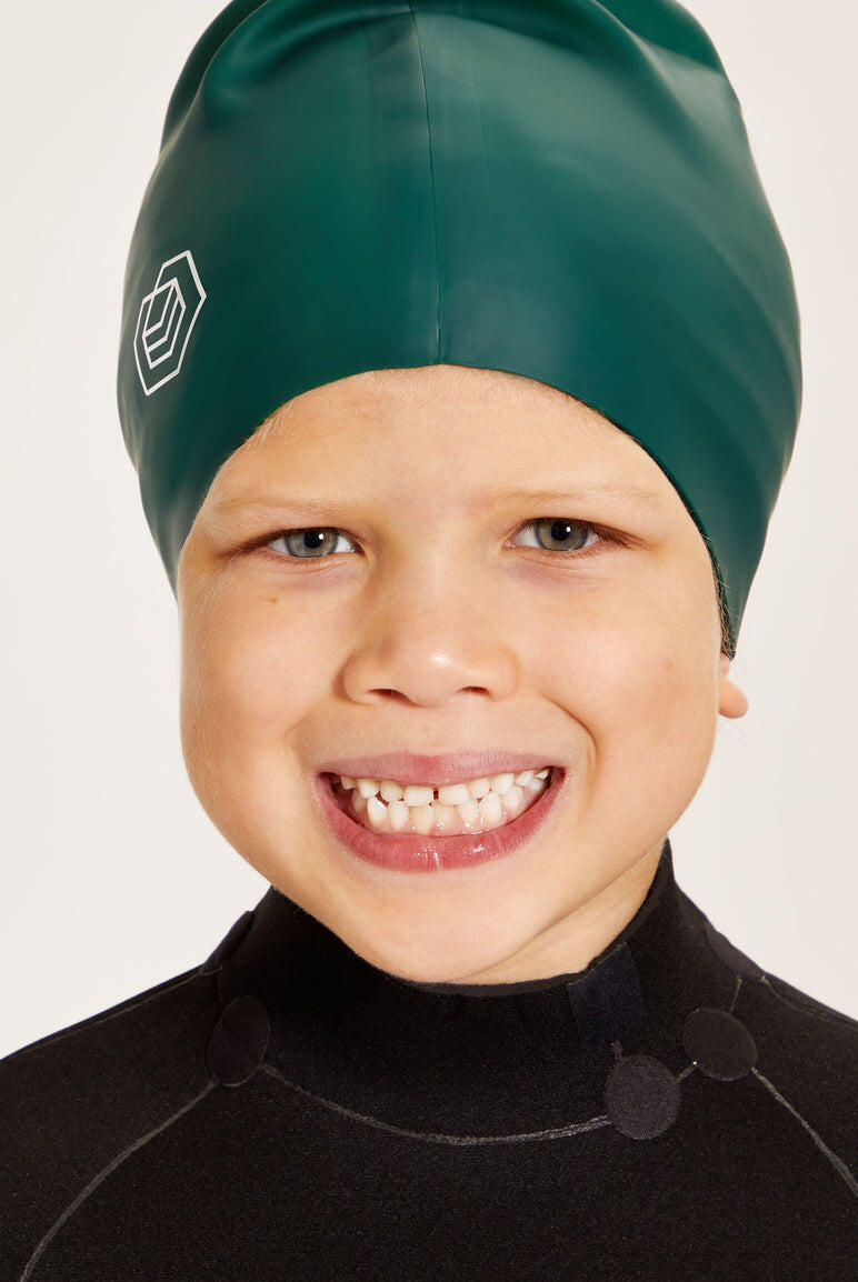 Children's Swim Cap for Long Hair (Medium) - Green 4/5