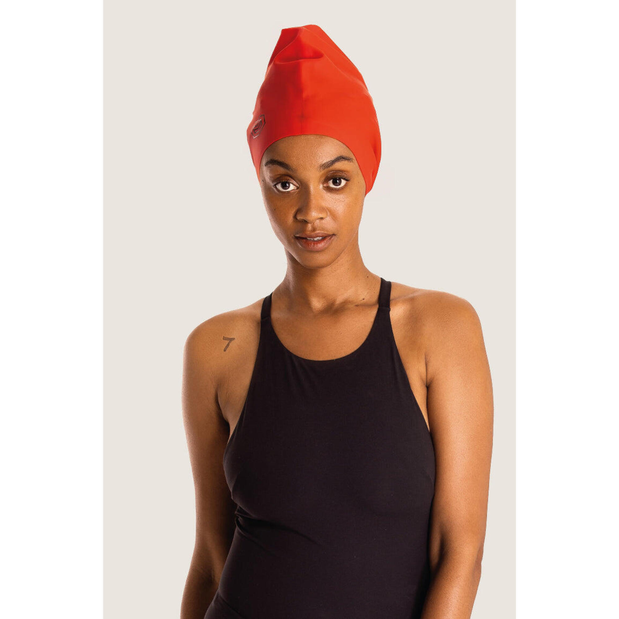 SOUL CAP Swim Cap for Long Hair (XL) - Red