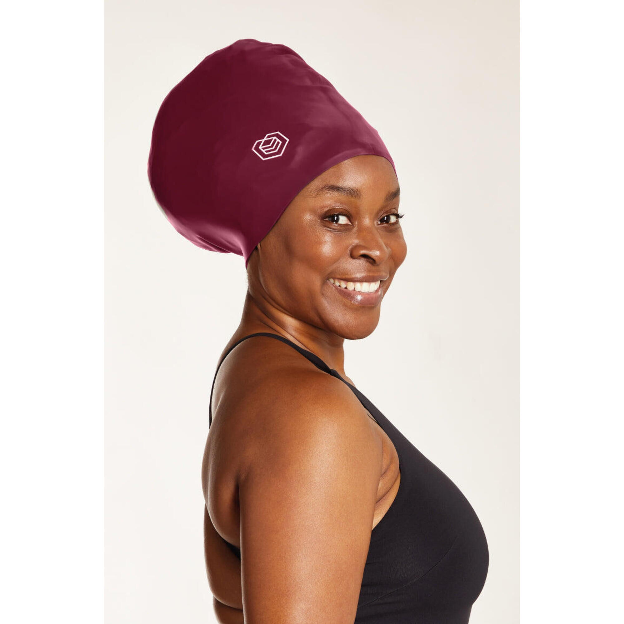 SOUL CAP Swim Cap for Long Hair (XXL) - Burgundy