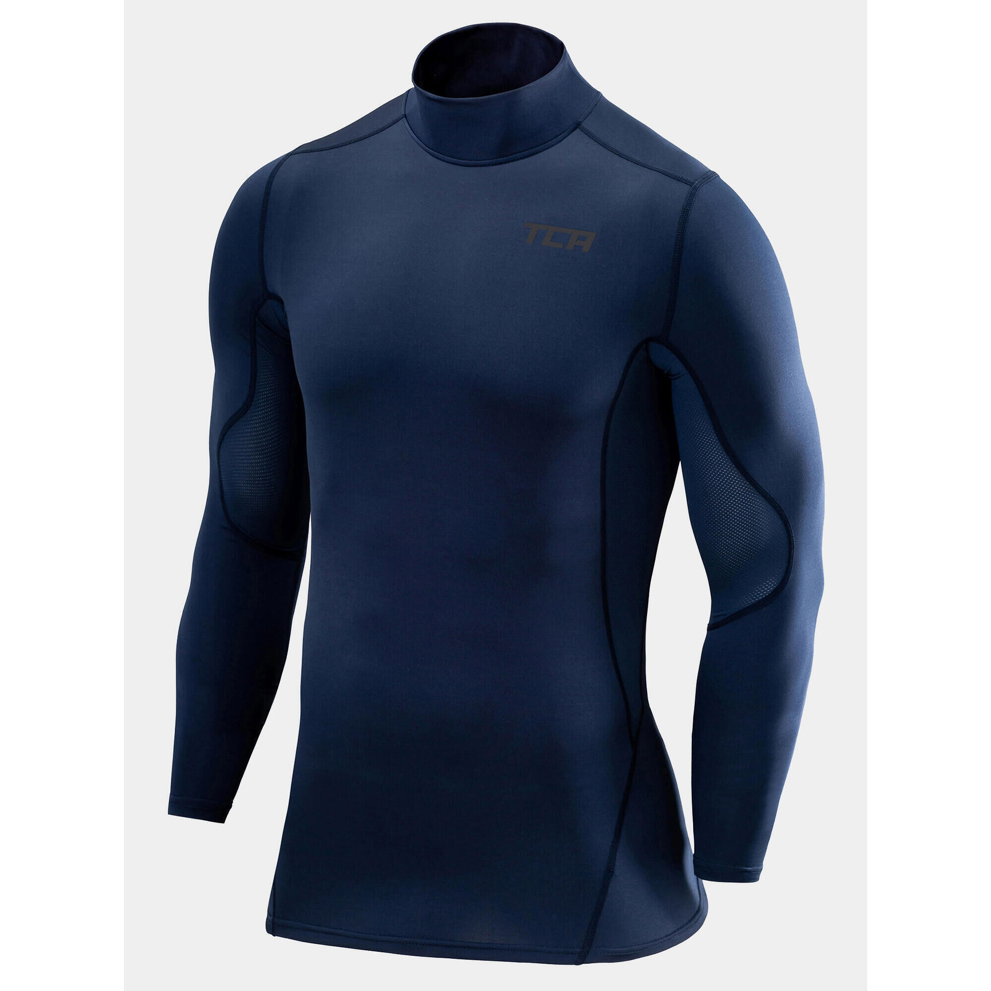 TCA Boys' Super Thermal Base Sleeve Top - Mock - Navy Eclipse