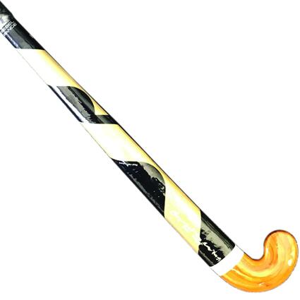 Mercian Scorpion FGB Junior Wooden Hockey Stick, Black/Gold 1/4