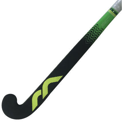 Mercian Genesis W1 Junior Wood Hockey Stick, Yellow/Black/Green 3/4