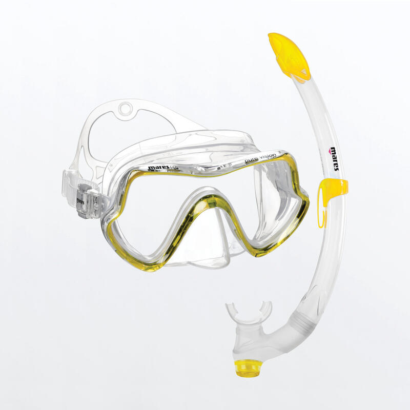 Masque et Tuba de Snorkeling Combo Pure Vision Adulte Jaune Transparent