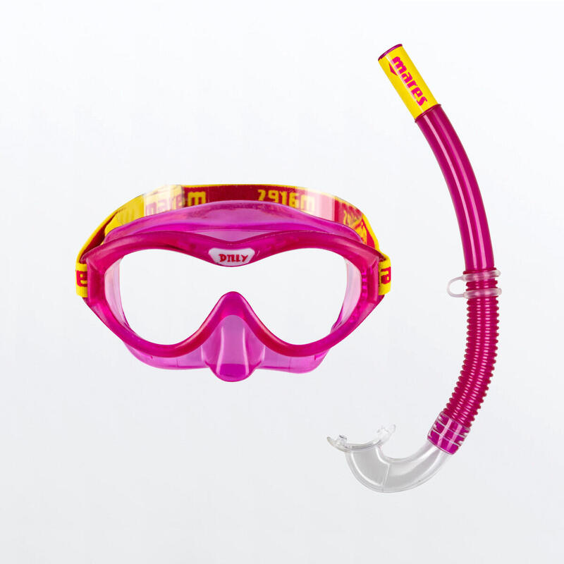 Masque et Tuba de Snorkeling Combo Dilly Enfant JauneRose