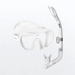 Masque et Tuba de Snorkeling Combo Tropical Adulte Blanc