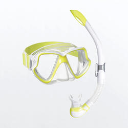 Snorkelset voor volwassenen Combo Wahoo Neon Geel