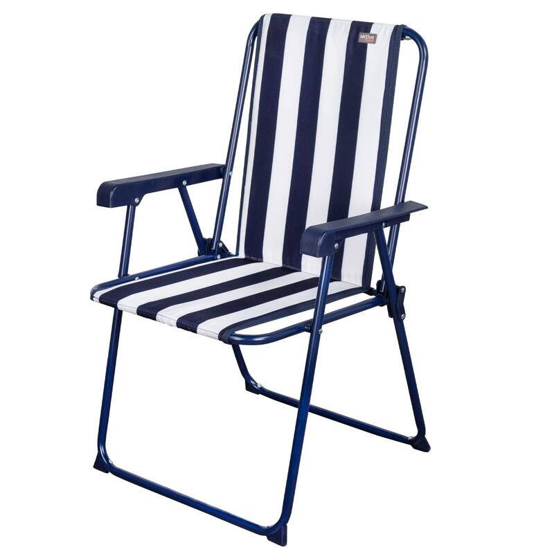 Cadeira de praia dobrável fixa listras marinheiro Aktive