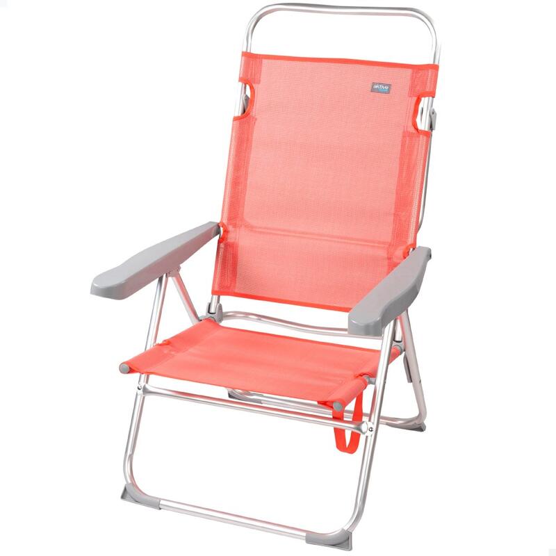 Silla baja reclinable aluminio Aktive Beach- coral