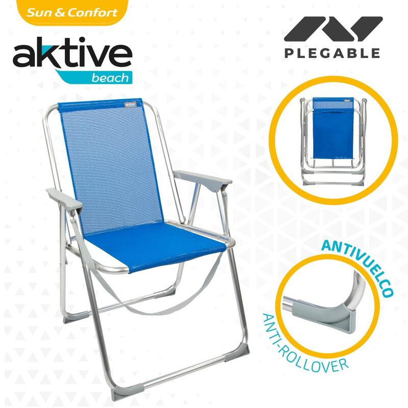 Cadeira de praia azul dobrável Aktive Beach