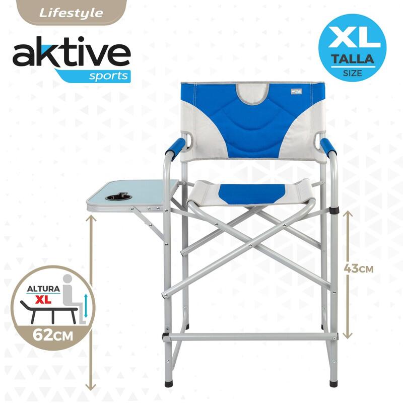 AKTIVE - Chaise Pliante avec Table Amovible et Porte-Gobelet