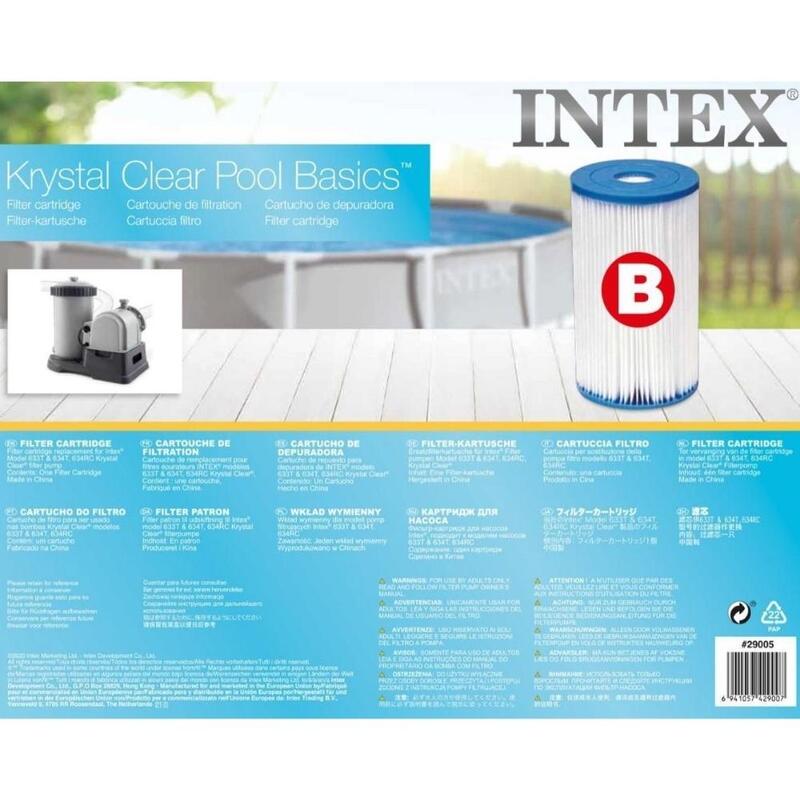 Cartouche filtrante Intex Type B 29005 - Filtre pour pompe de filtration