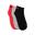 Sokken Quarter Training katoen rood/zwart/grijs 3 paar mt 47-49