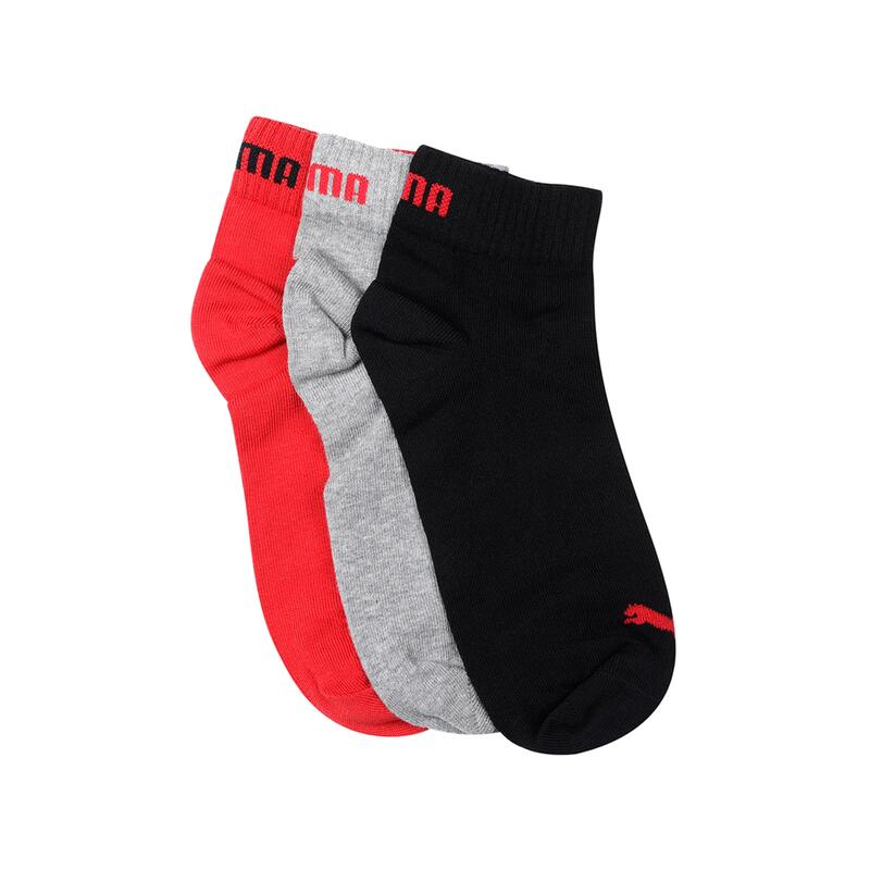 Socks Quarter Training Cotton Red / Black / Grey 3 paires MT 47-49