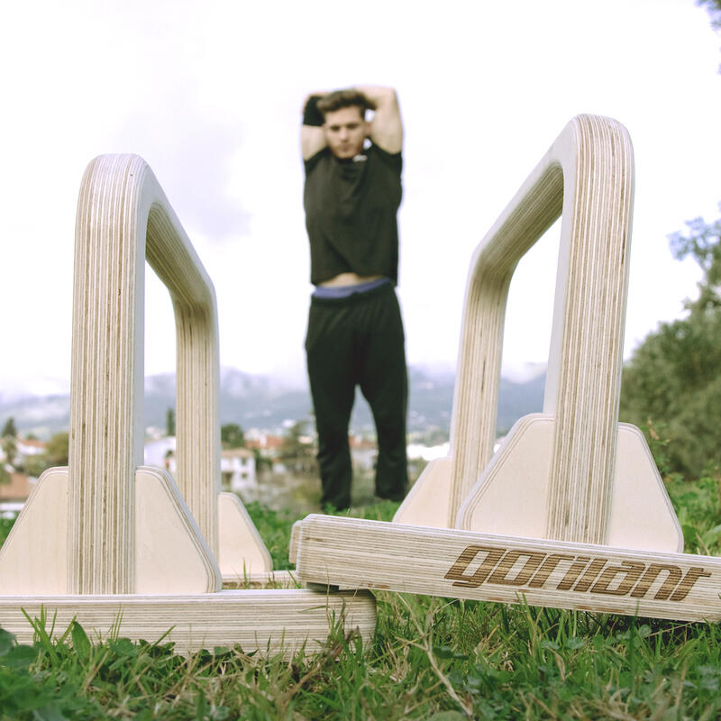 Paralelas Calistenia de Madera, 30cm Altura, Entrenamiento en Parque o casa