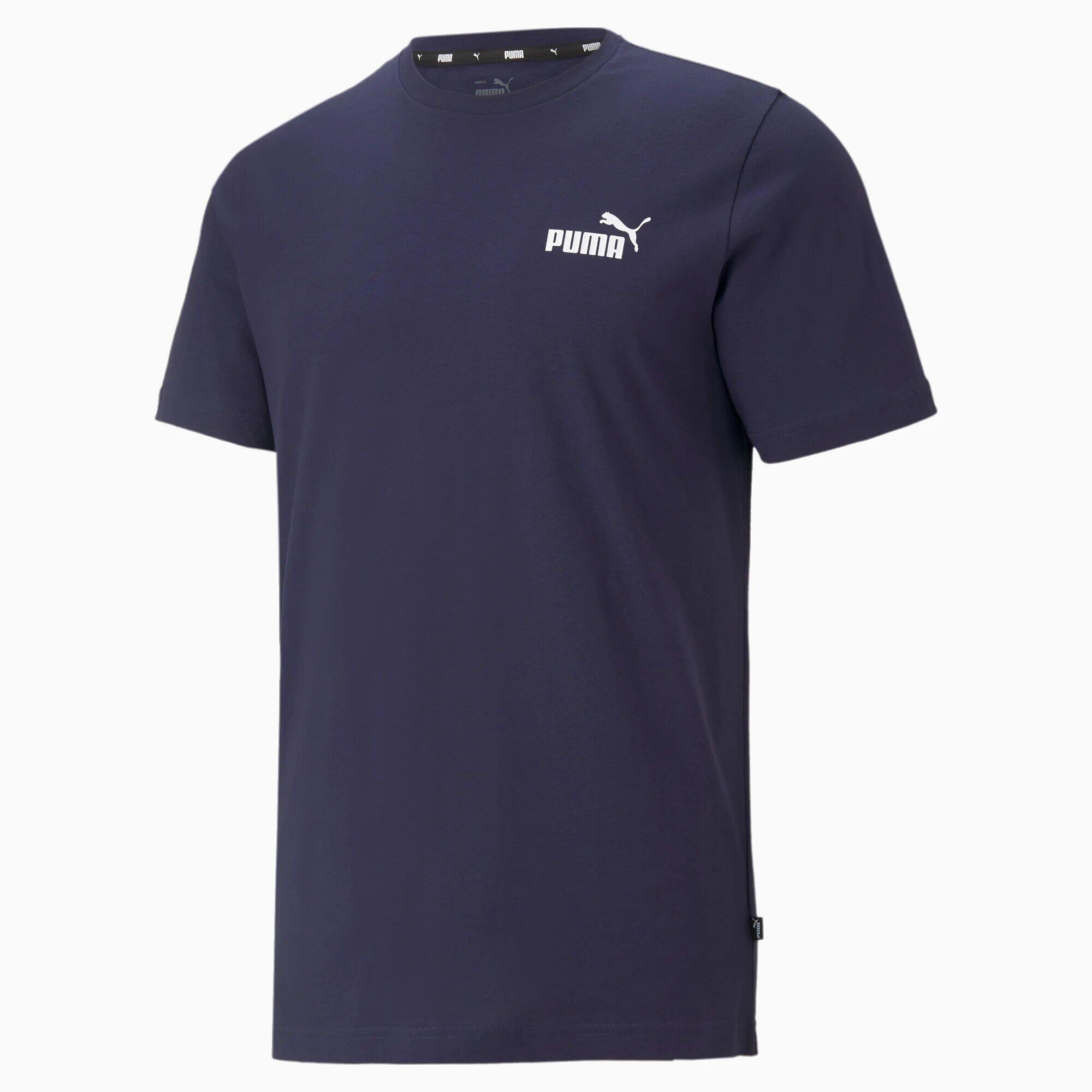 PUMA Mens Essentials Small Logo T-Shirt Tee Top - Peacoat 1/7