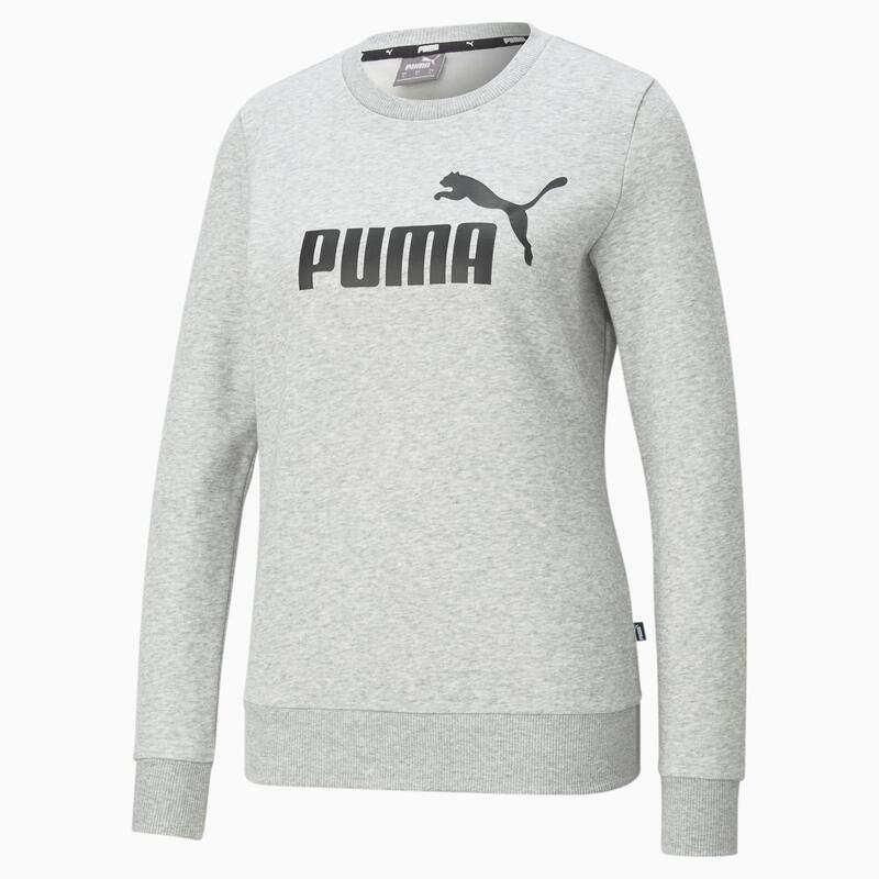 Essentials Logo Sweatshirt mit Rundhalsausschnitt Damen PUMA Light Gray Heather