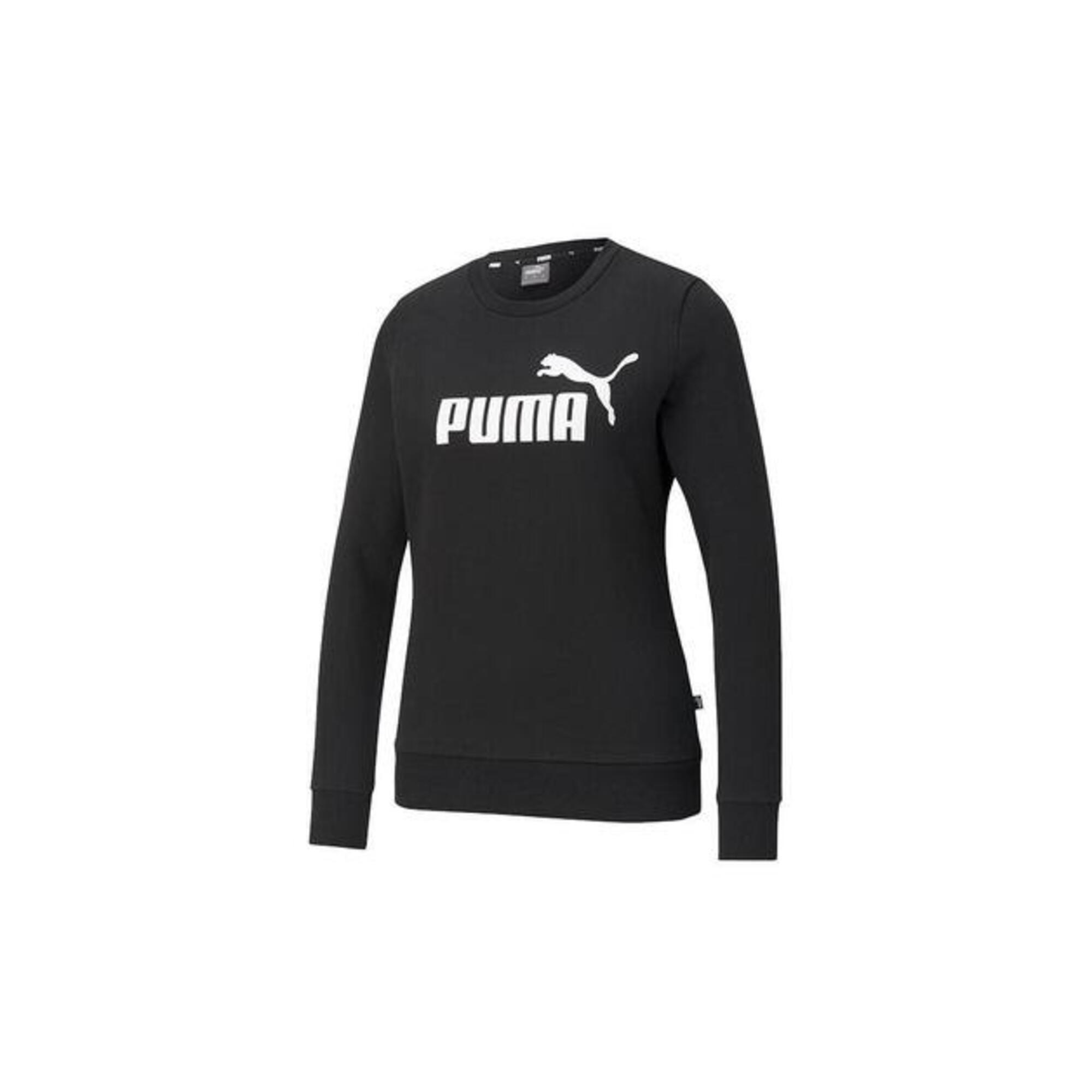Puma Women's ESS Logo Crew, Puma Black 1/2