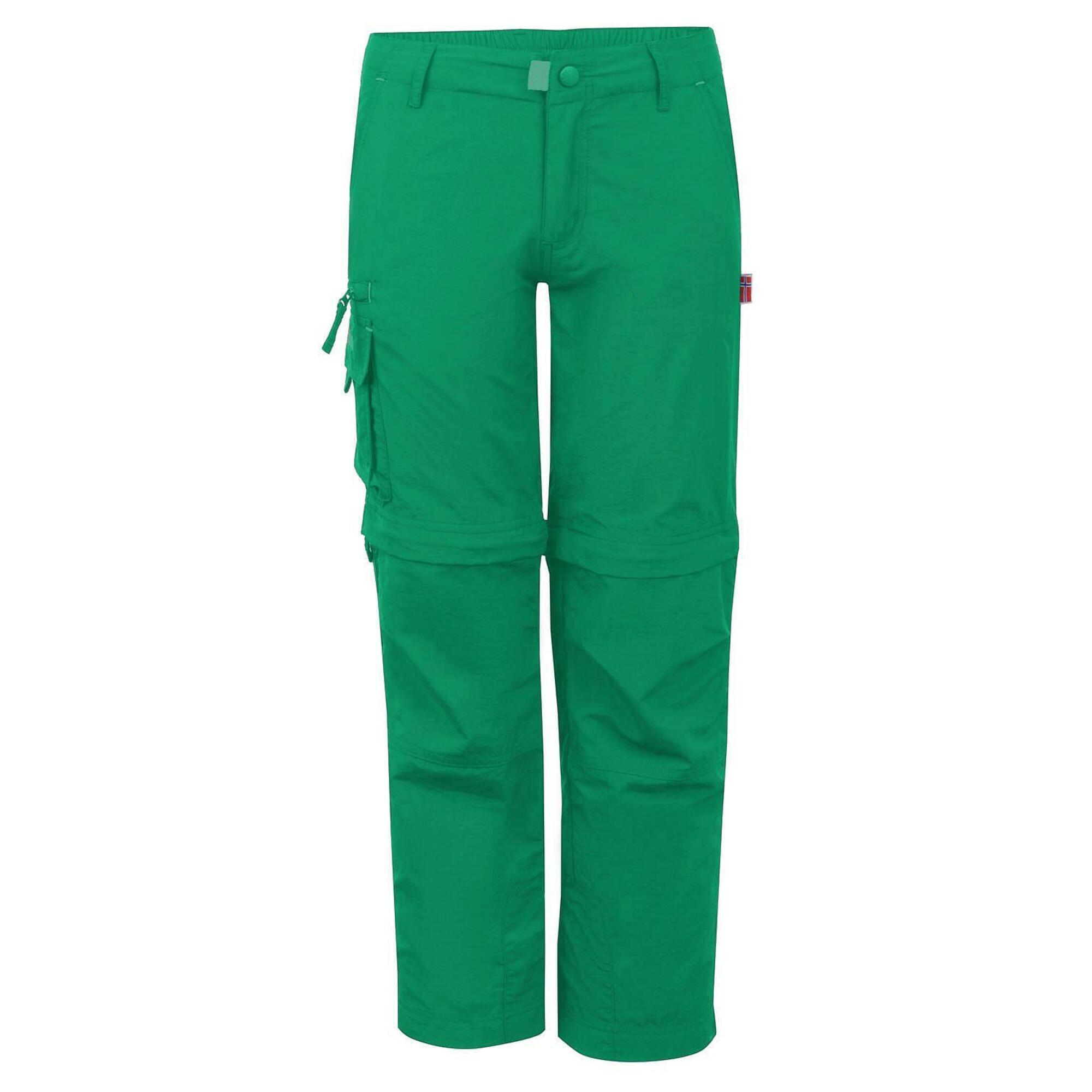 Oppland Slim Fit children's trekking pants pepper green