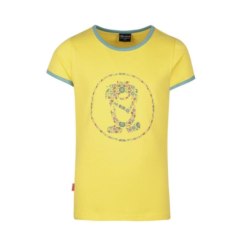 Mädchen T-Shirt Flower Troll Limonade/Gletschergrün