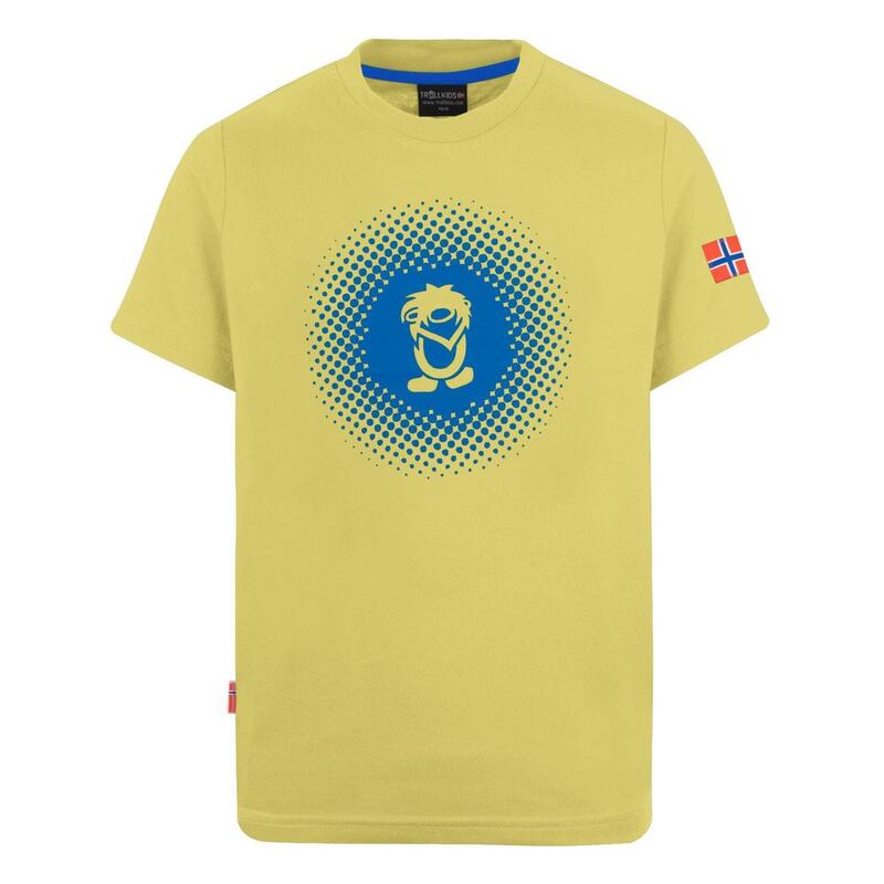 Kinder T-Shirt Pointillism hazy yellow/glow blue