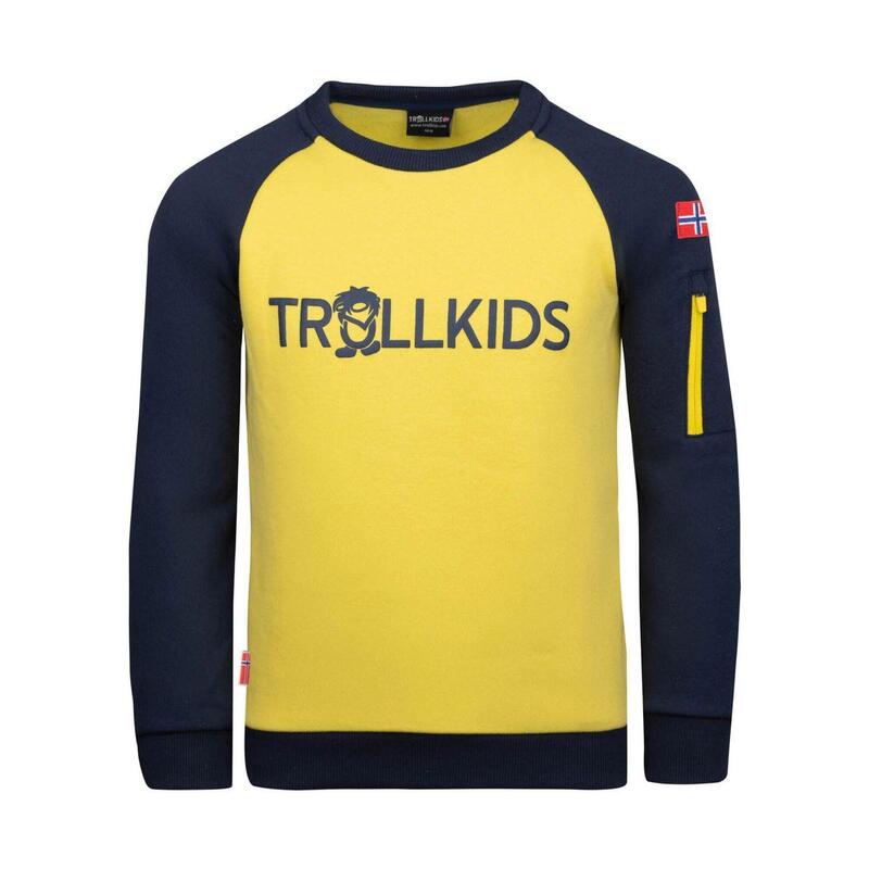 Sweat-shirt enfant Sandefjord Jaune trouble/bleu marine