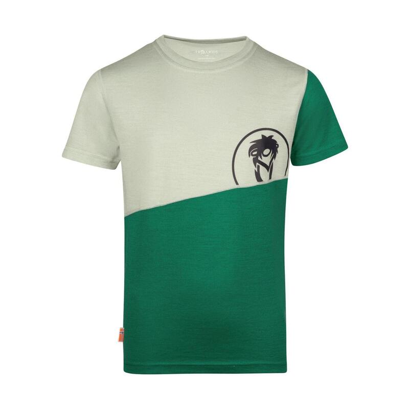 T-shirt enfant Sandefjord vert poivre/gris nuages