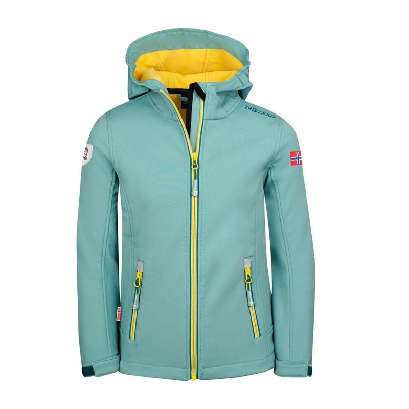 Filles Veste Softshell Trollfjord Coupe-vent Imperméable Vert glacier/limonade