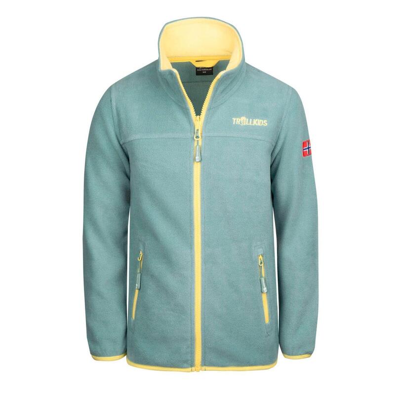 Kinder Fleecejacke Oppdal XT Gletschergrün/Limonade