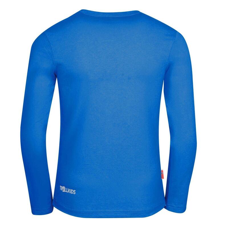 Kinder Longsleeve Troll Leuchtendes Blau/wolkig grau