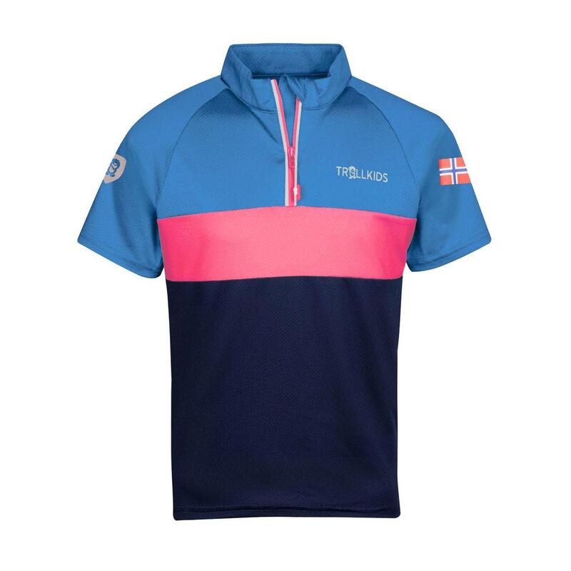 T-shirt enfant Trondheim bleu marine/magenta