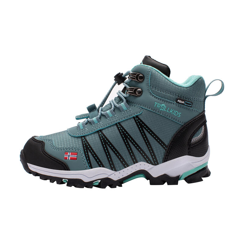 Chaussures de randonnée pour enfants Trolltunga Mid Vert Glacier/Bleu Vert