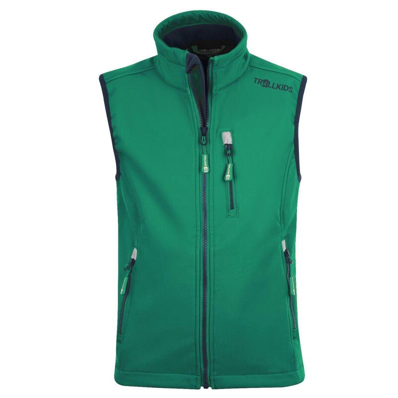 Gilet softshell enfant Trollfjord vert poivre/bleu marine