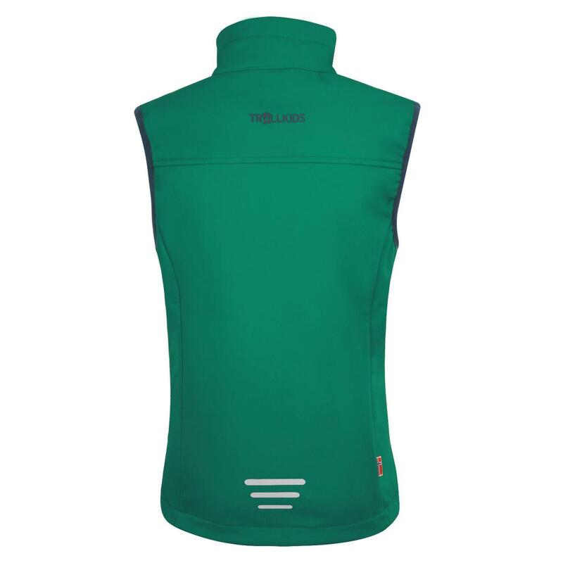 Gilet softshell enfant Trollfjord vert poivre/bleu marine