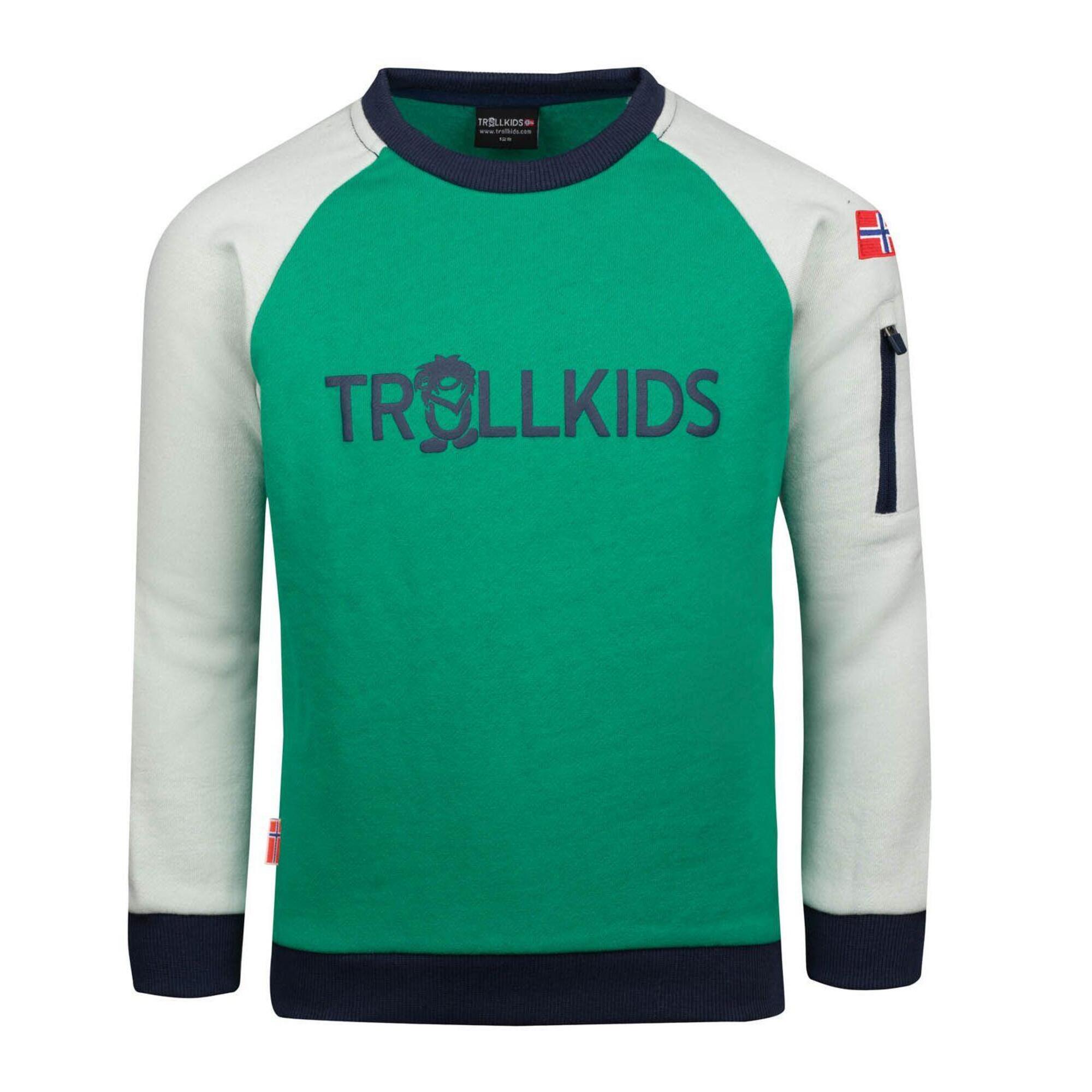 Children's sweatshirt Sandefjord pepper green/cloud grey