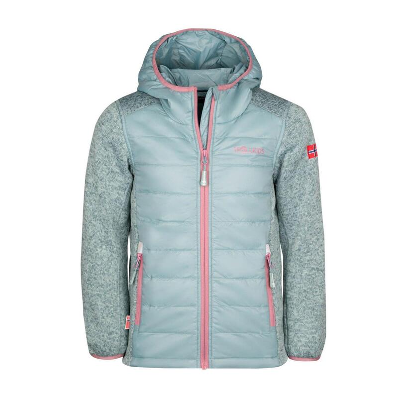 Veste polaire enfant Skabu vert glacier/orchidée