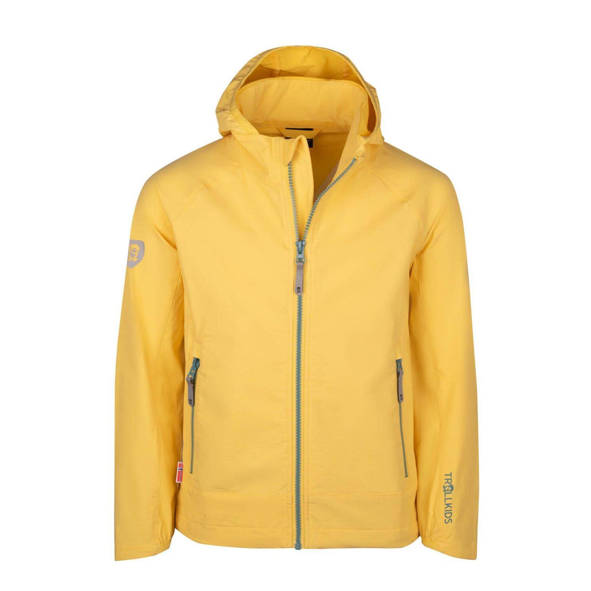 Girl's softshell jacket Kvalvika Limonade/glacier green