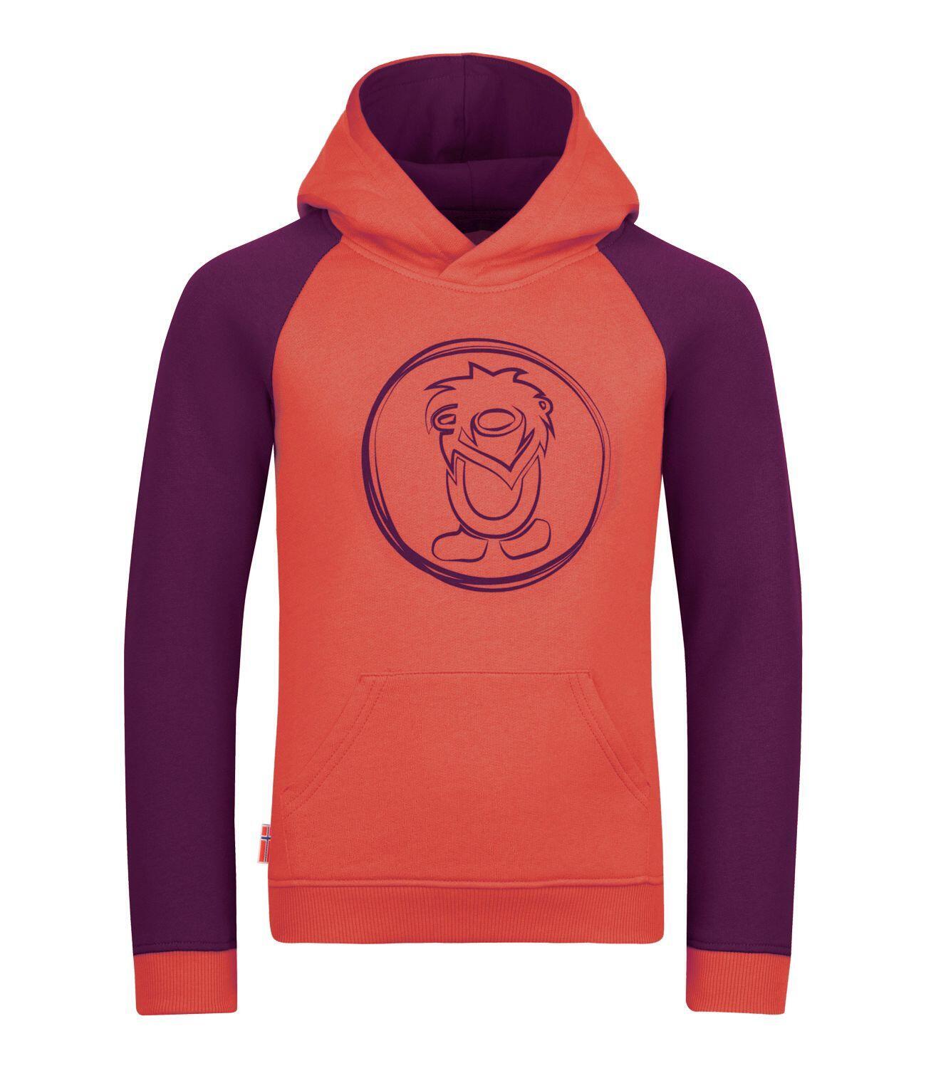 Girl's hoodie Stavanger blackberry/peach