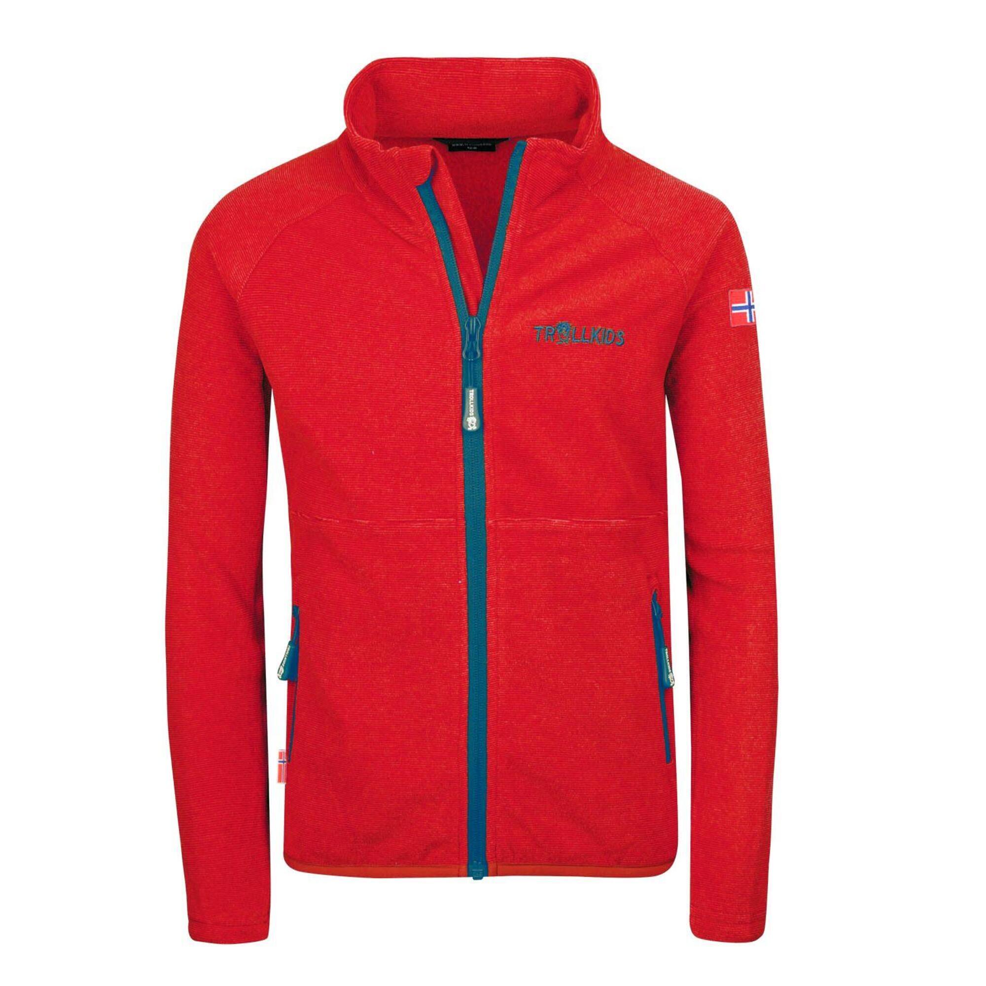 Girl's Noresund fleece jacket red/oil