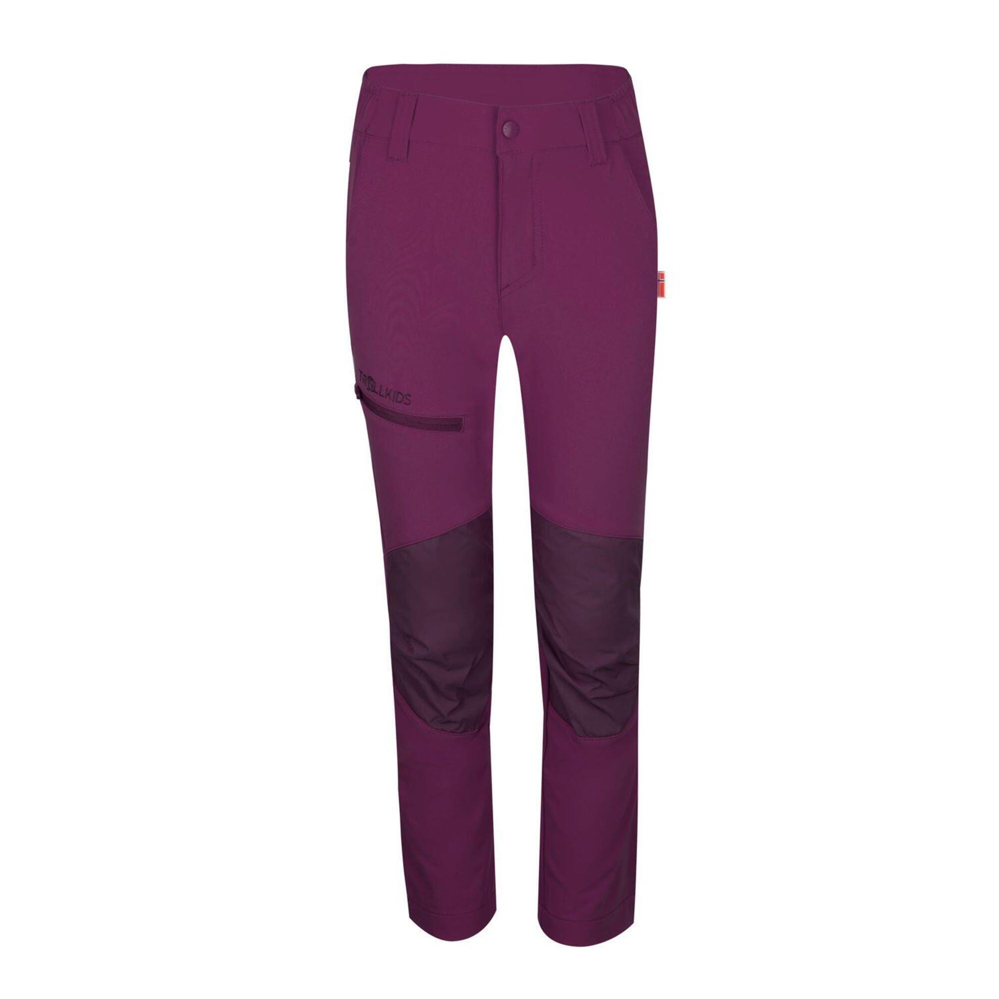 Pantaloni softshell LYSEFJORD XT mulberry per bambini