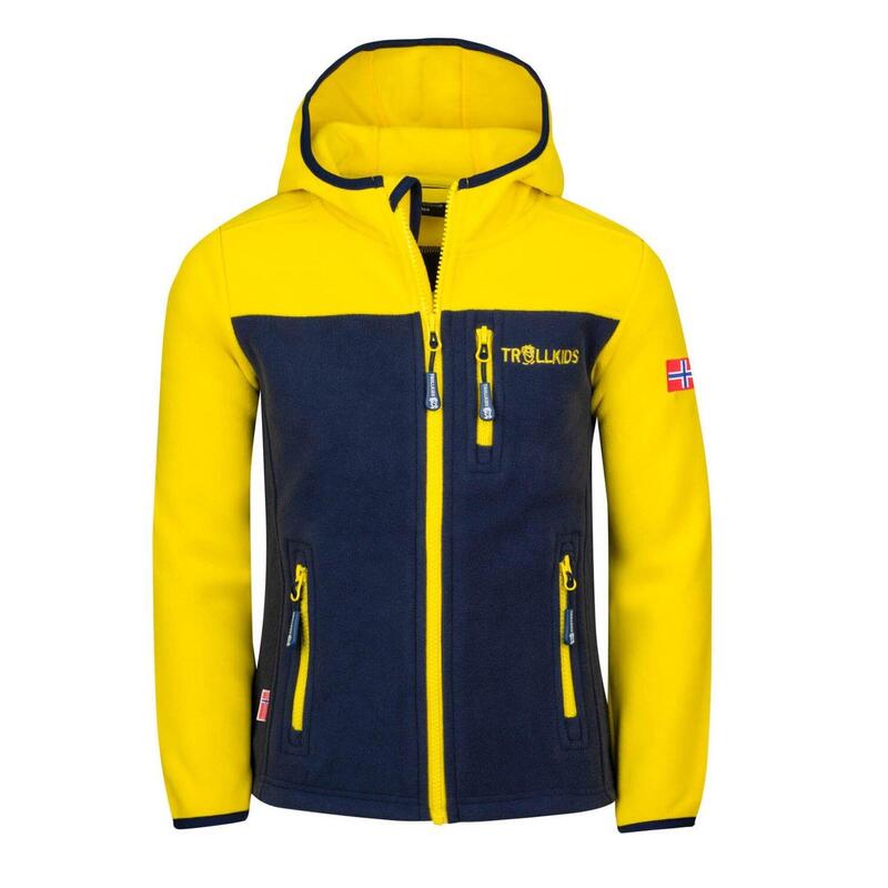 Kinder Fleecejacke Stavanger Trübes Gelb/Marineblau