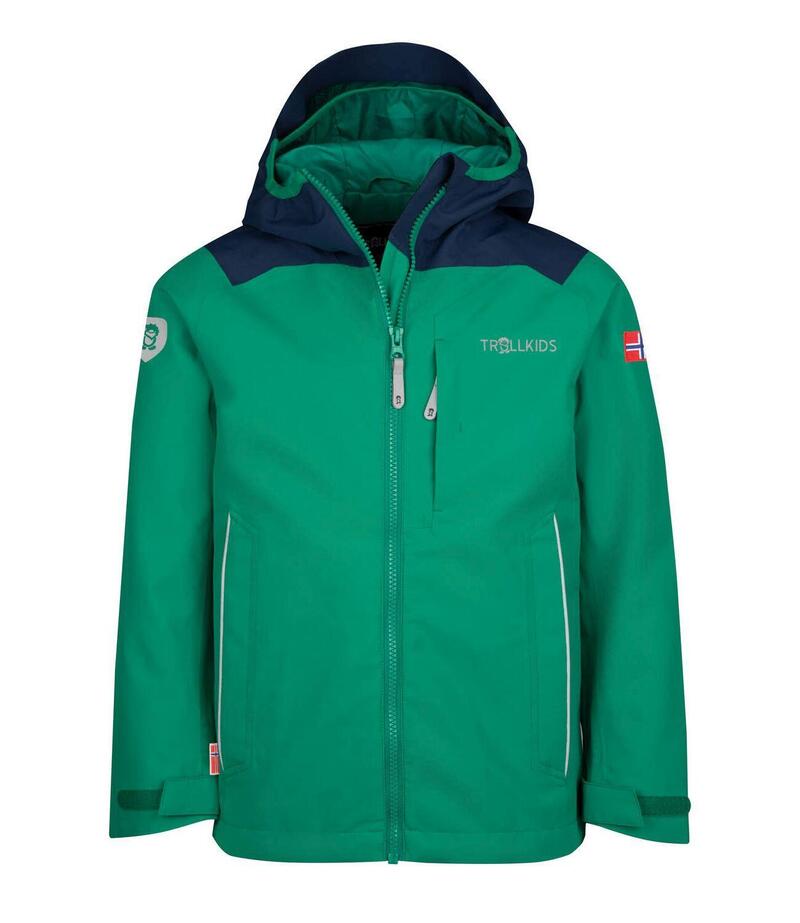 Veste de pluie enfant Bergen vert poivre/bleu marine