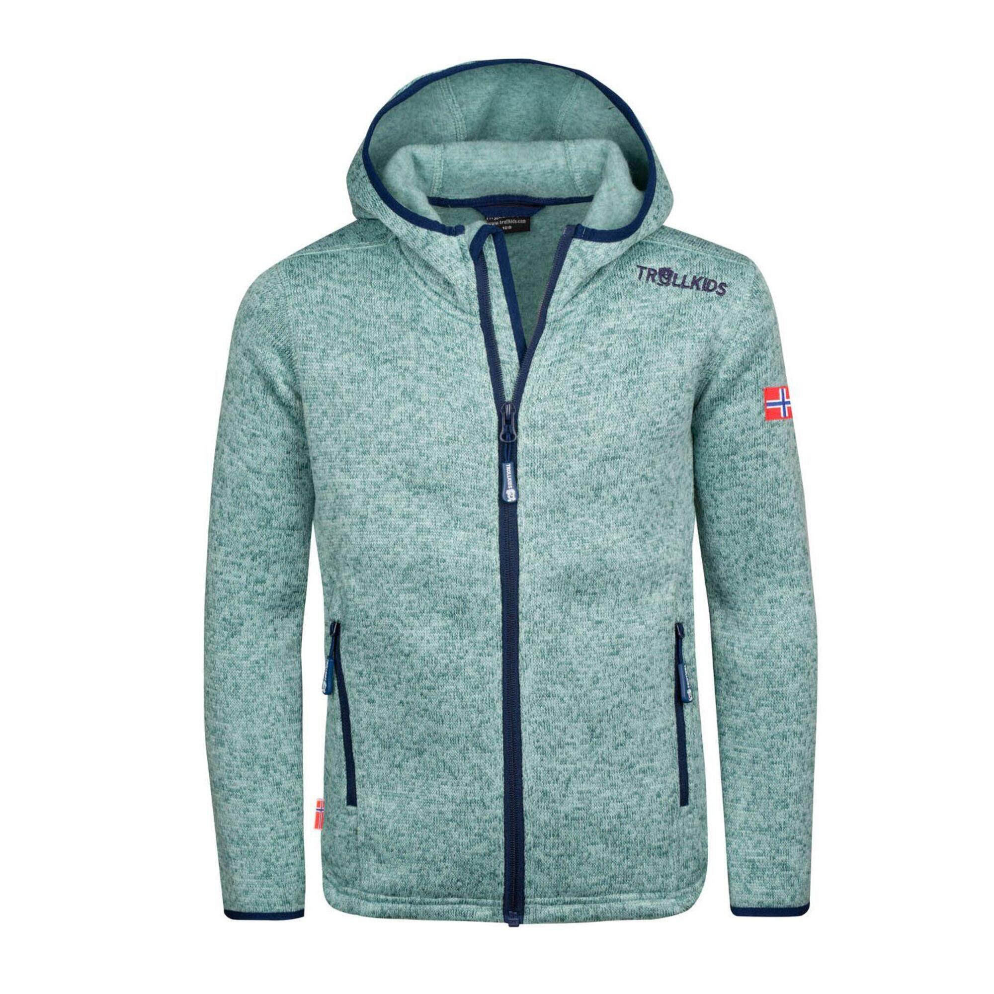 Girl's hoodie Jondalen XT glacier green/navy blue