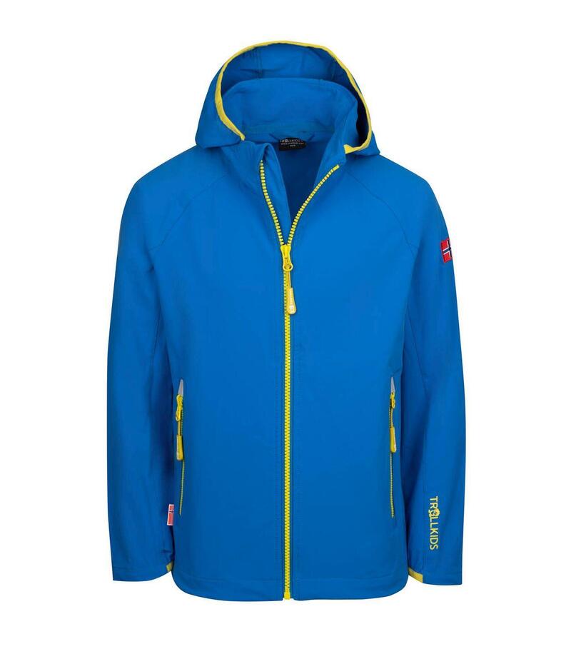 Veste softshell enfant Kvalvika Glowing Blue/Dull Yellow