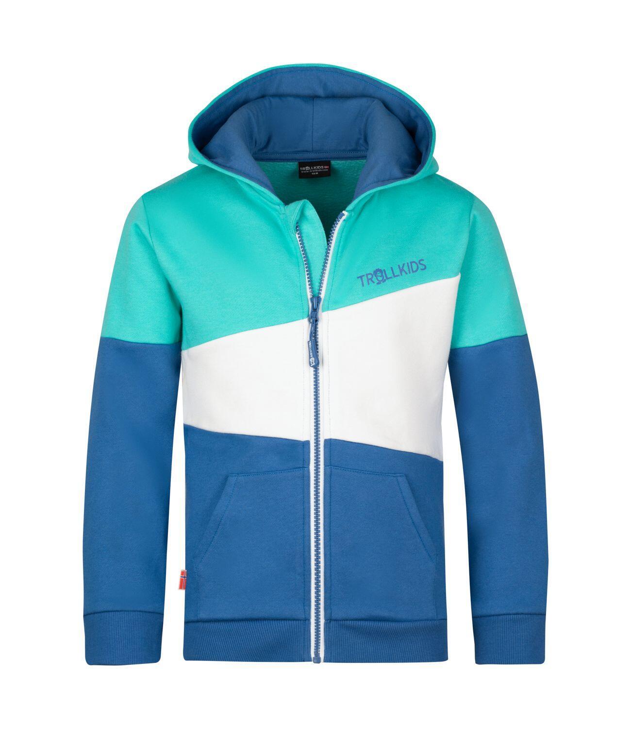 Felpa Alesund da bambino con cappuccio blu notte/menta scuro