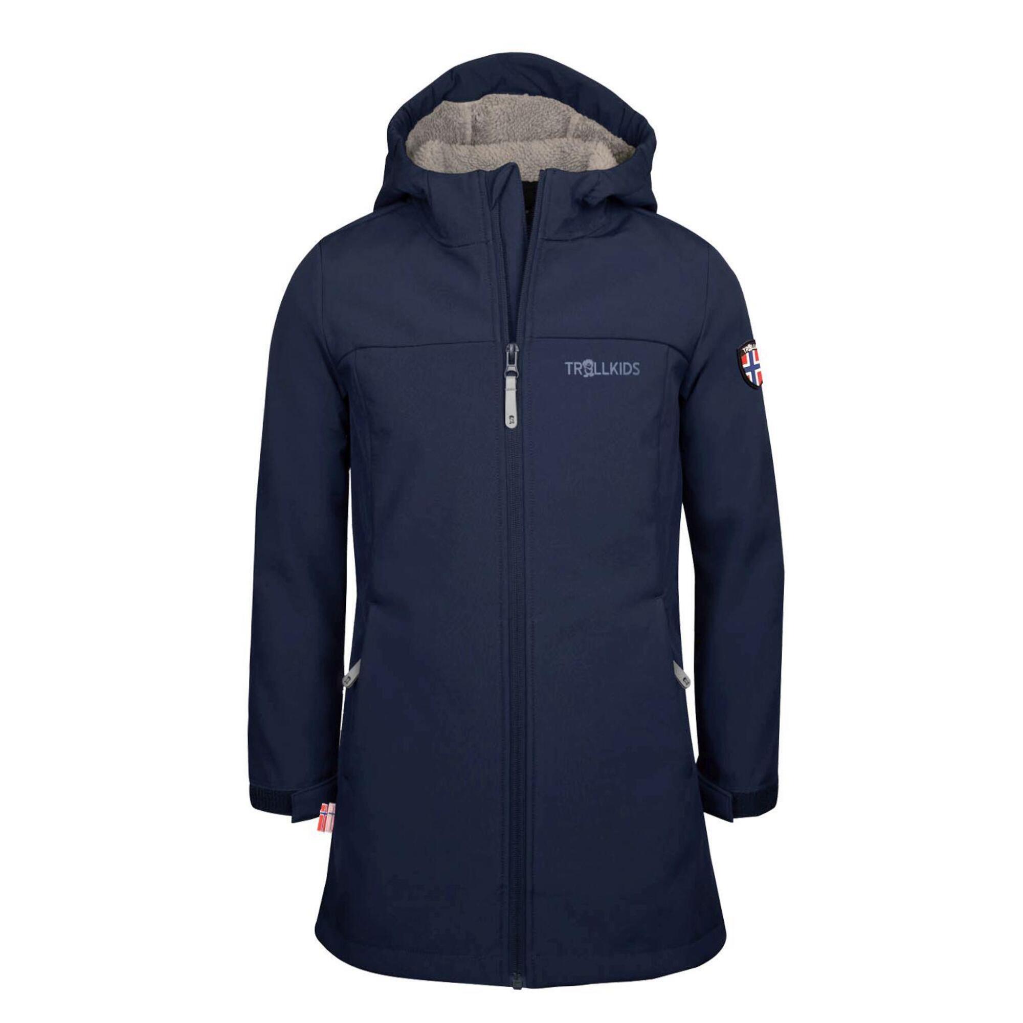 Girl's softshell coat Kristiansand Navy blue / Orange