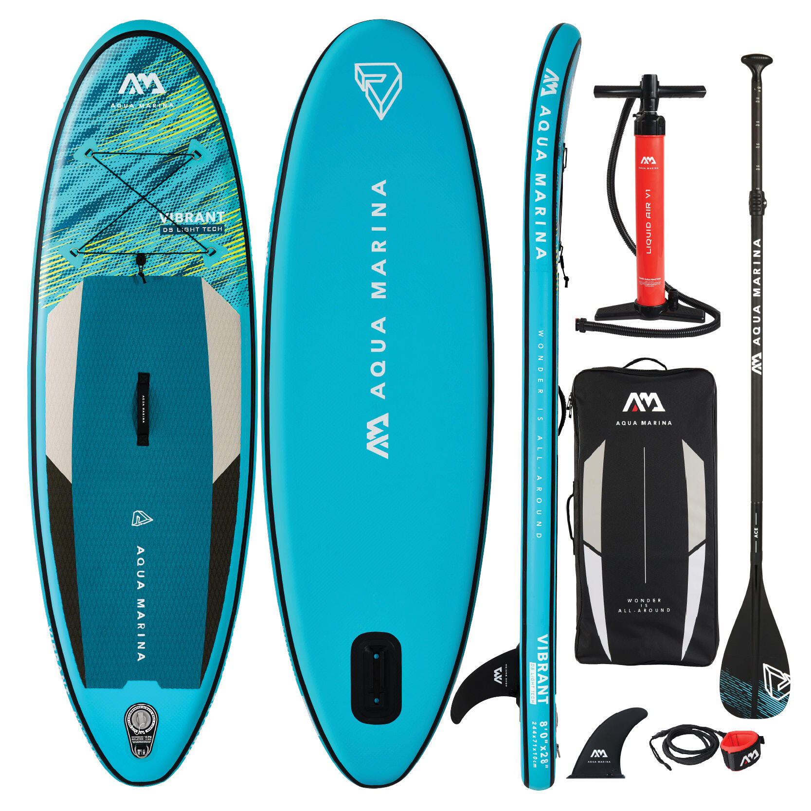 Aqua Marina Vibrant Youth 8ft Inflatable Stand Up Paddleboard Package 1/7