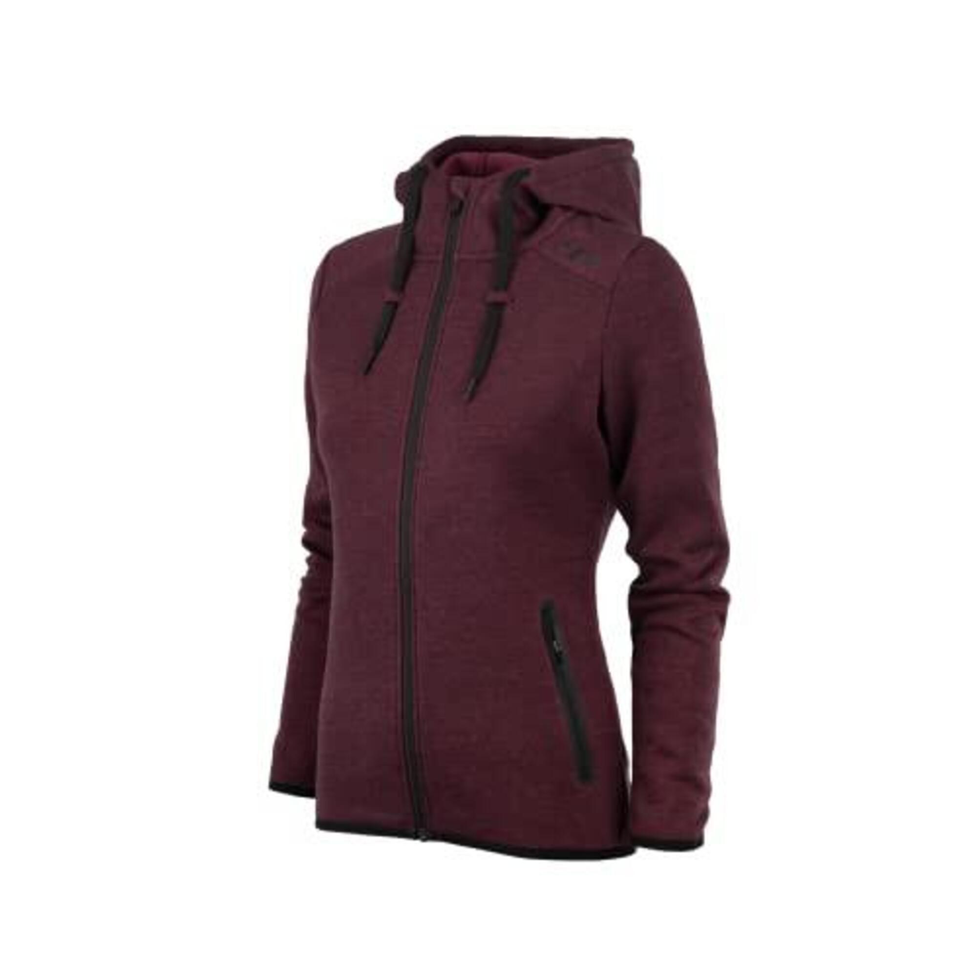 TCA Women's Revolution Tech Hoodie with Zip Pockets - Burgundy Marl