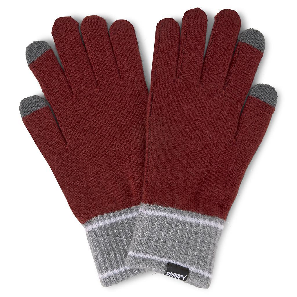 Puma Knit Gloves, Intense Red/Gray Heather 1/1